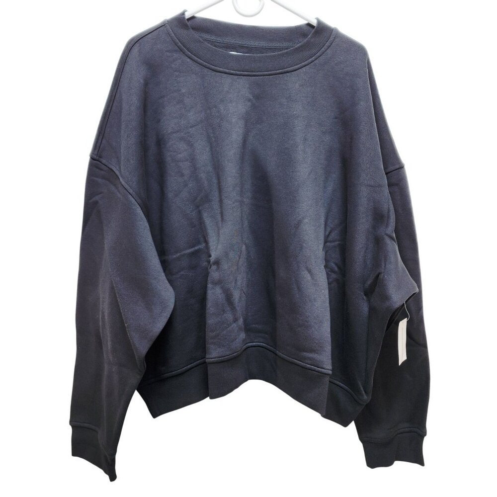 Womens Crewneck Oversized Sweatshirt Size 5X Black Casual Relaxed Fit